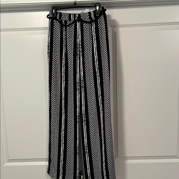 Black and White Striped Women's Pants - Picture 3 of 6